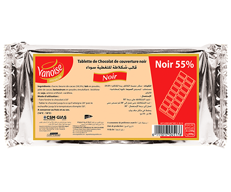 Tablette de chocolat noir 55% 10* 500 g