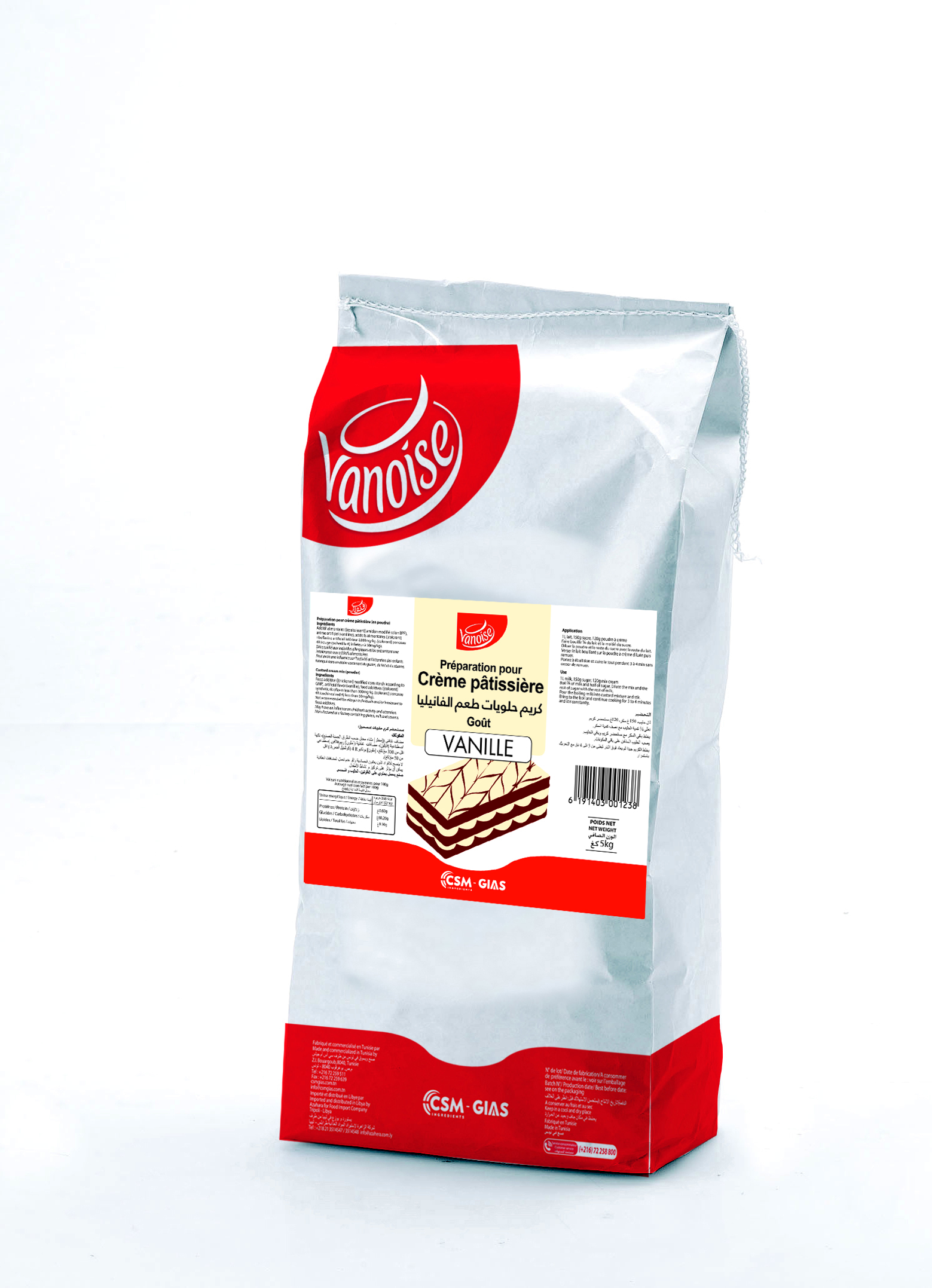 Poudre à crème de 5 kg