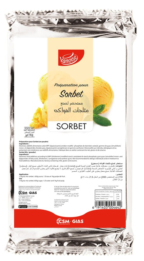 Mix Base sorbet fruits 1kg