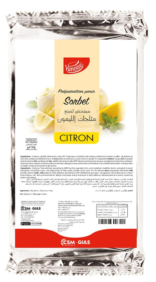 Mix Base sorbet citron 1kg