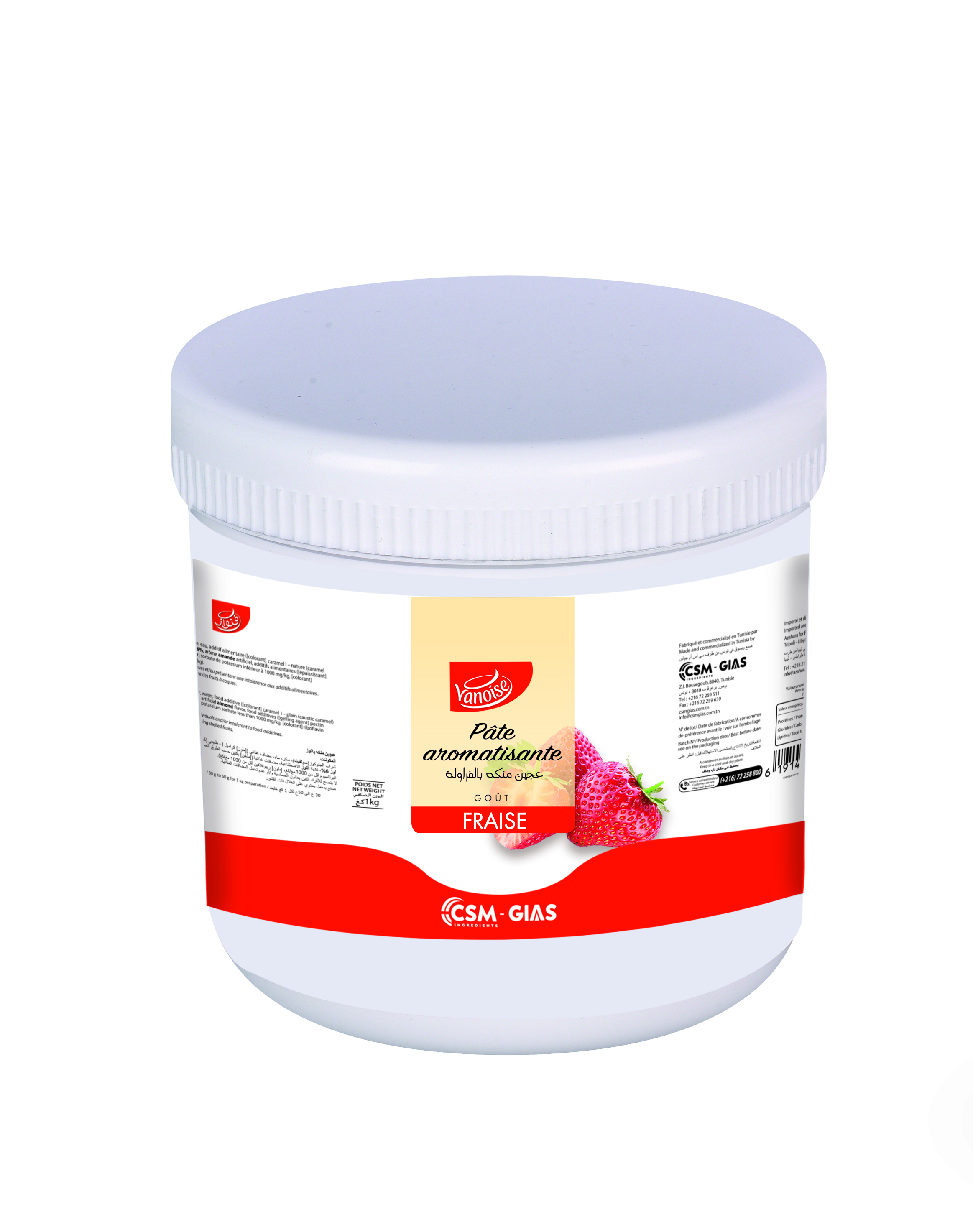 Pâte aromatisante Fraise 1 Kg