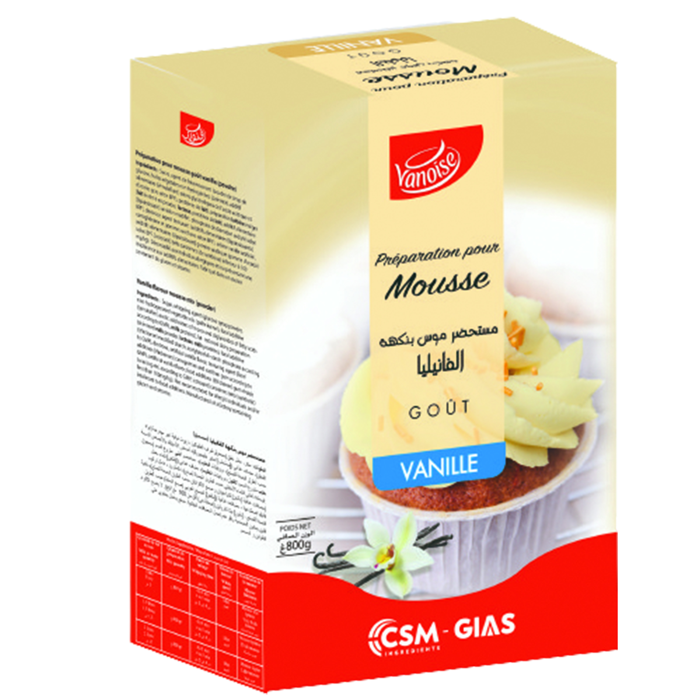 Préparation pour mousse vanille  800 g 