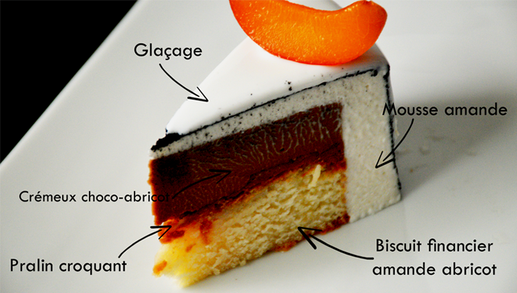 Entremet amandes & abricots